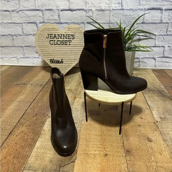 Michael Kors brown leather/suede ankle boots