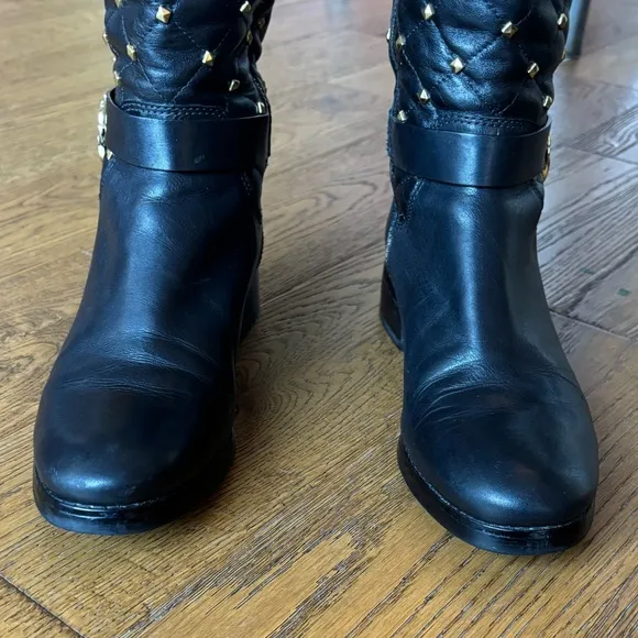 Michael Kors leather studded Hamilton riding boots