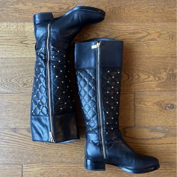 Michael Kors leather studded Hamilton riding boots