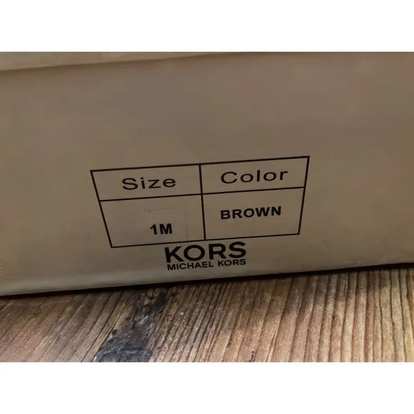 Michael Kors Miss Vanessa Brown Lace-Up Suede Wedge Boots Size 1M New In Box