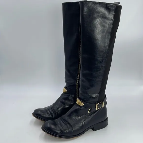 Michael Kors Riding Knee High Black Boots