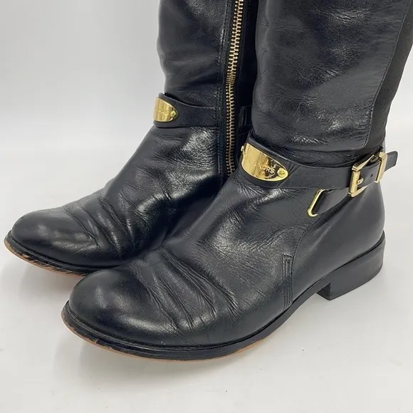 Michael Kors Riding Knee High Black Boots
