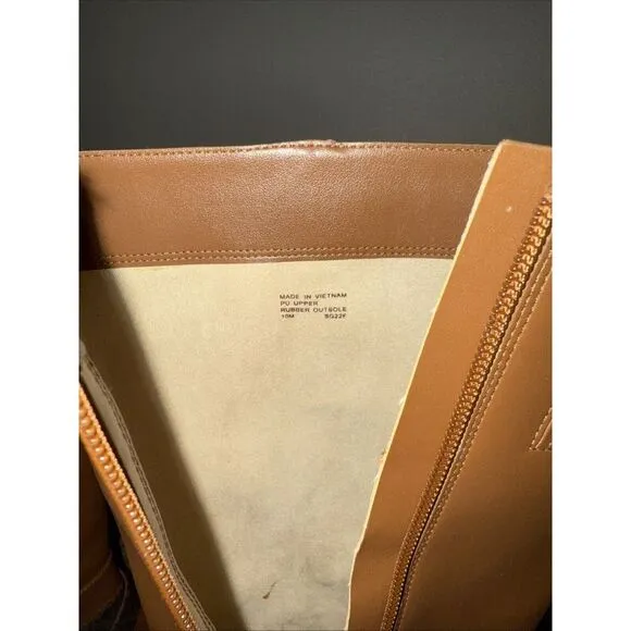 Michael Kors Rory Sz 10M Knee High Riding Boots Faux Leather Luggage Yellowstone