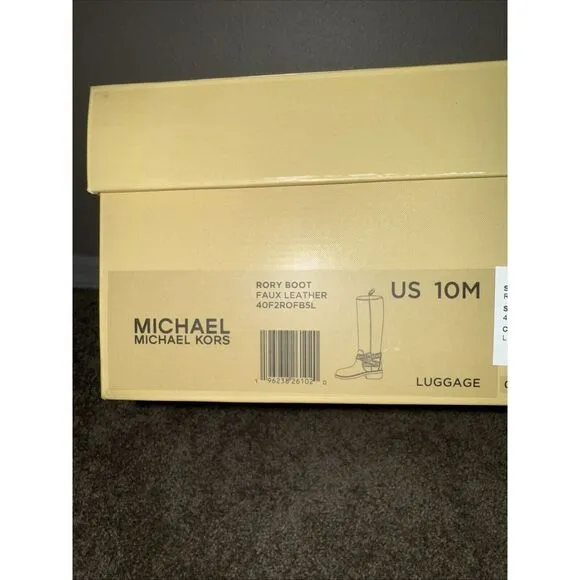 Michael Kors Rory Sz 10M Knee High Riding Boots Faux Leather Luggage Yellowstone