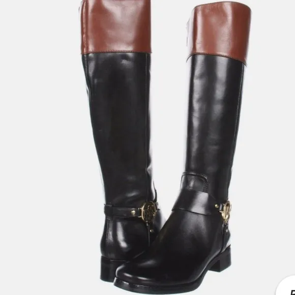 Michael Kors Two-tone Fulton Riding Boots- Sz 8