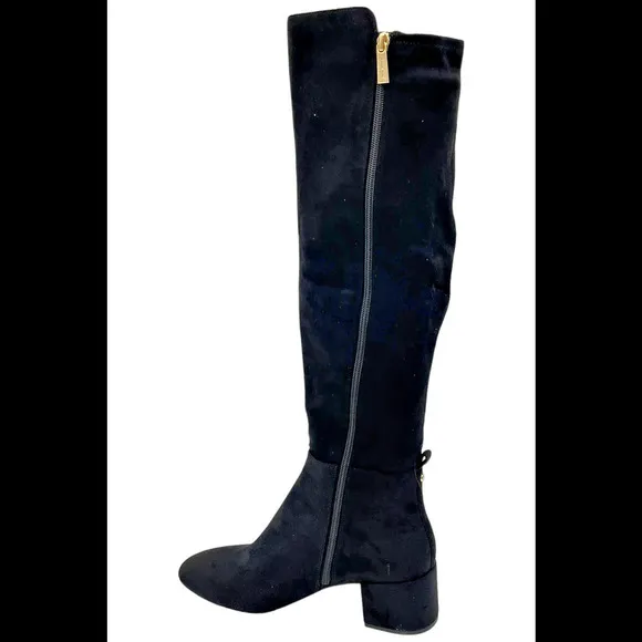 Michael Kors Womens Braden Riding Boots Black Suede - Medium
