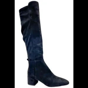 Michael Kors Womens Braden Riding Boots Black Suede - Medium