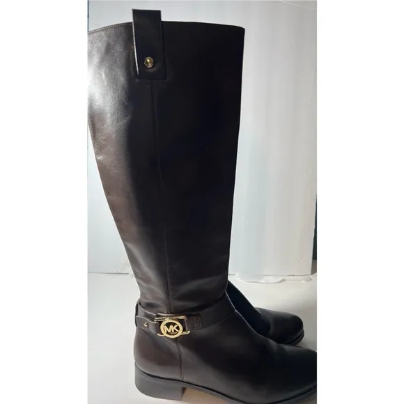 Michael korsElegant Brown Leather Knee-High Boots