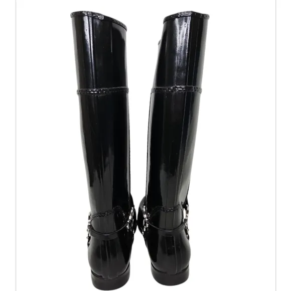 MICHAEL Michael Kors Fulton Tall Black Rain Boots Size 9