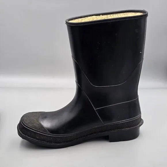 Mighty Tough Men's Size 10 US Vintage USA Made Black Rubber Sherpa Winter Boots