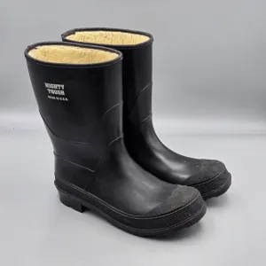 Mighty Tough Men's Size 10 US Vintage USA Made Black Rubber Sherpa Winter Boots