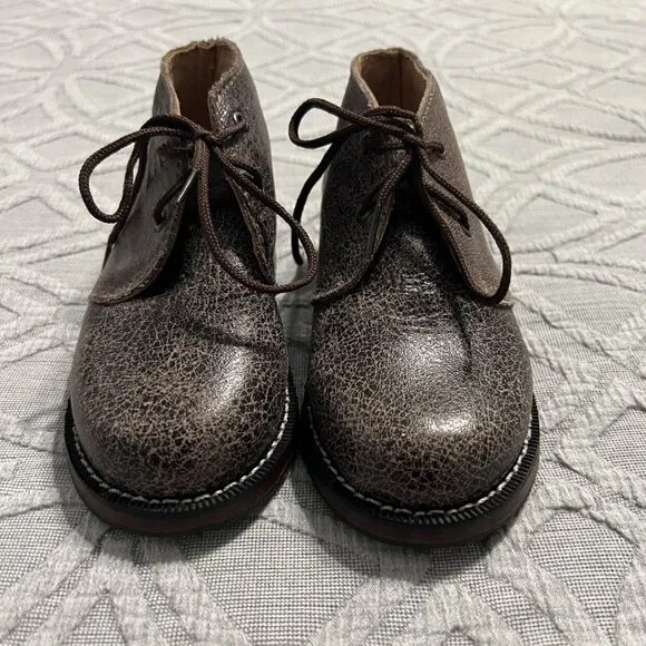 Mikoleon Sz 28 (11 US) Brown Crackle Leather Chukka Boots