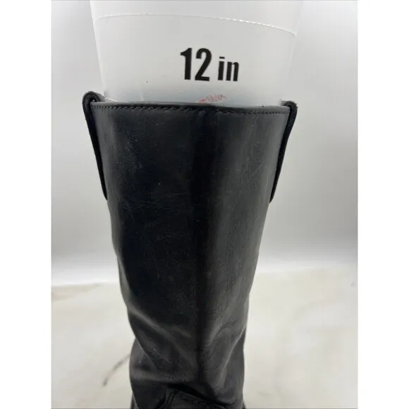 Milwaukee Boots Mens 11.5D Harness Motorcycle Black Leather MB410 Square Toe Zip
