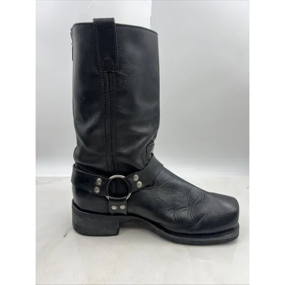 Milwaukee Boots Mens 11.5D Harness Motorcycle Black Leather MB410 Square Toe Zip