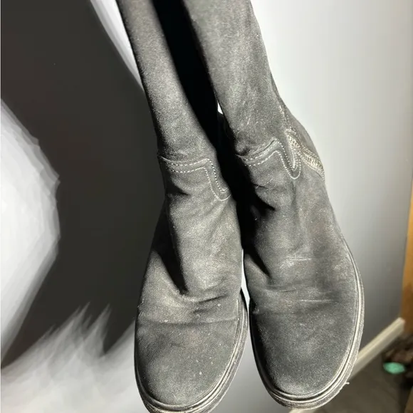 Miu Miu Black Suede Riding Boots Size EU 39.5