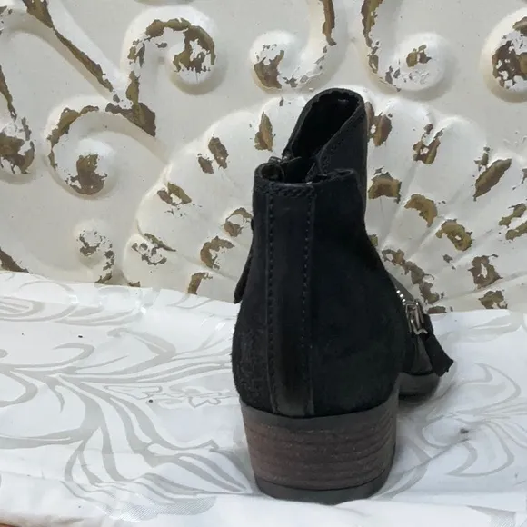 Miz Mooz Double Leather Double Zipper‎ Heeled Ankle Boots