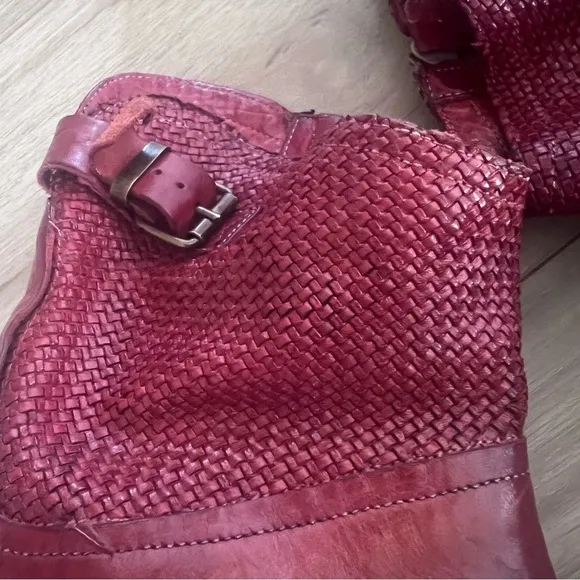 MOMA Ankle Boots Red Burgundy Leather made in Italy Sz 40