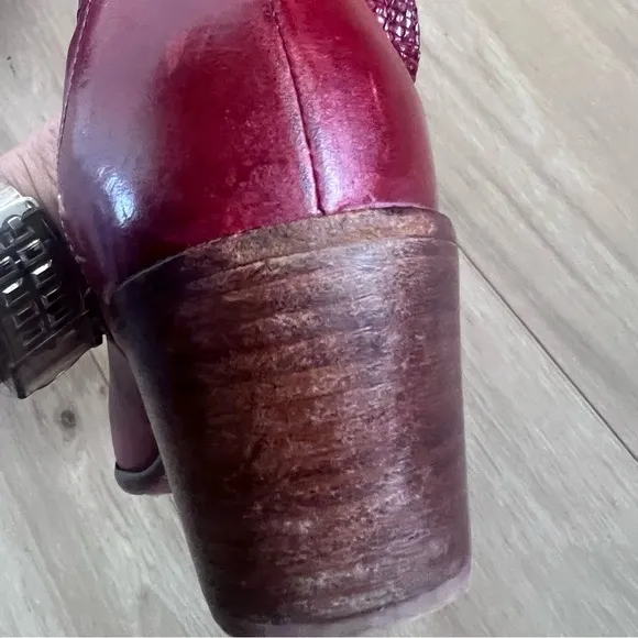 MOMA Ankle Boots Red Burgundy Leather made in Italy Sz 40