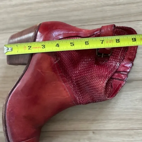 MOMA Ankle Boots Red Burgundy Leather made in Italy Sz 40