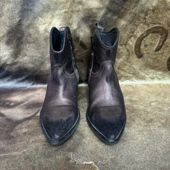 MoMa western cowboy ankle bronze brown pre distressed leather boots size 37