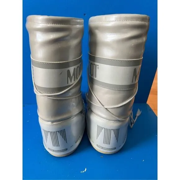 Moon Boot Icon Glance Authentic Slip On Snow Boots Silver 39 - EU 41