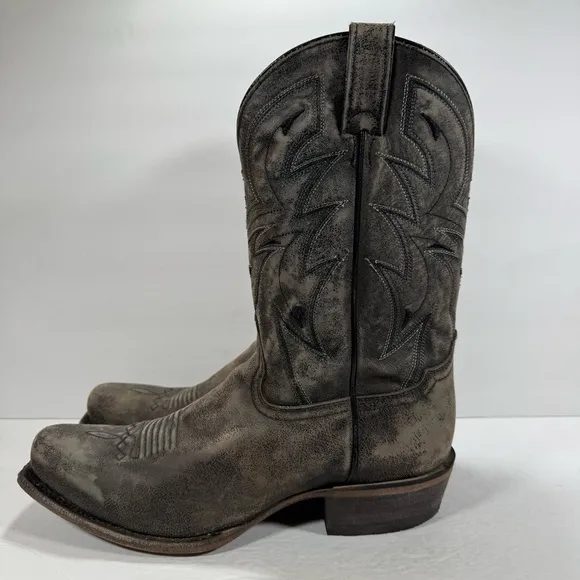 Moonshine Spirit Kelsey Black Leather Broad Square Toe Western Boots Size 13D