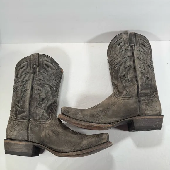 Moonshine Spirit Kelsey Black Leather Broad Square Toe Western Boots Size 13D
