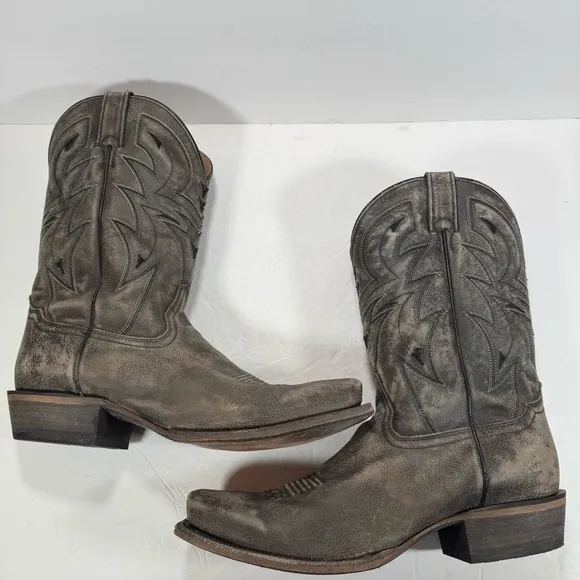 Moonshine Spirit Kelsey Black Leather Broad Square Toe Western Boots Size 13D