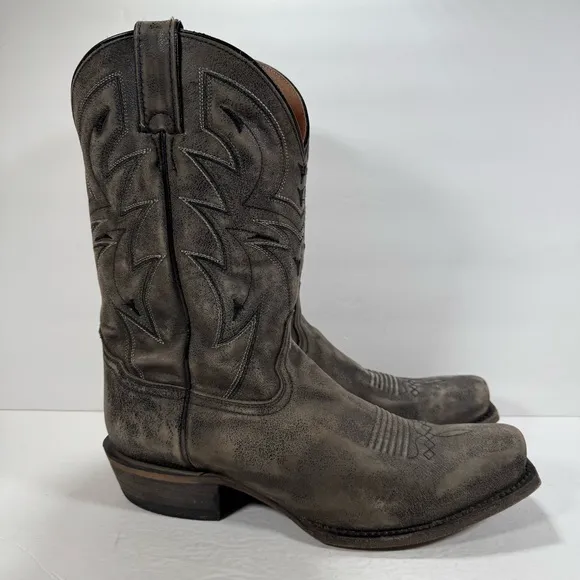 Moonshine Spirit Kelsey Black Leather Broad Square Toe Western Boots Size 13D