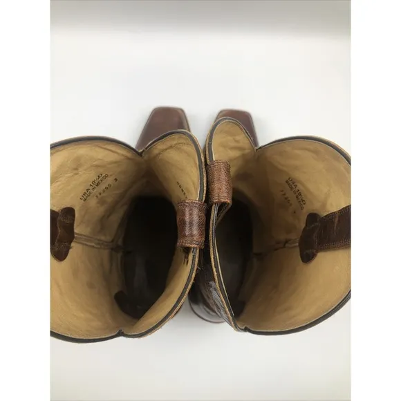 Moonshine Spirit Mens Brown Leather Western Cowboy Boots Size 10.5 D Square Toe