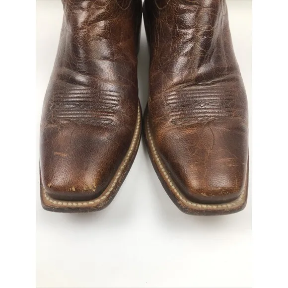 Moonshine Spirit Mens Brown Leather Western Cowboy Boots Size 10.5 D Square Toe
