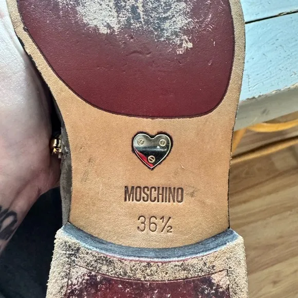 Moschino Grey Suede Knee High Boots Size 36.5