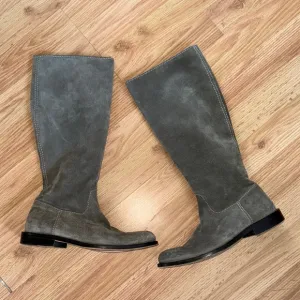 Moschino Grey Suede Knee High Boots Size 36.5
