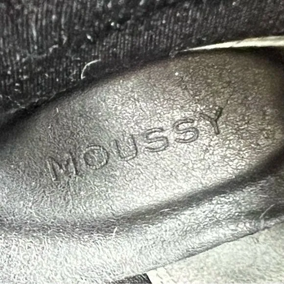 Moussy Embroidered Black Leather Cowboy Boots Size 6