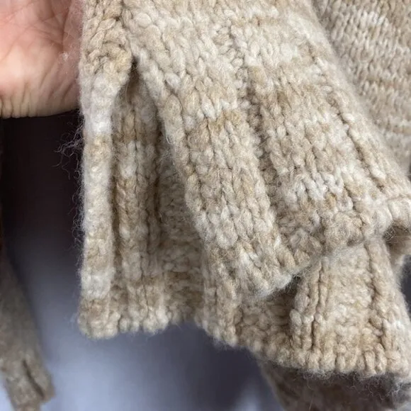 Mus &amp; BOMBON Mahogany Wool Sweater Beige Turtleneck - Size Large