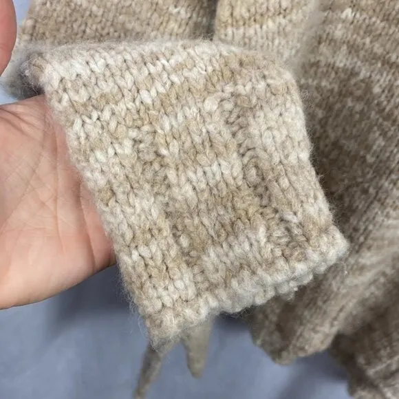 Mus &amp; BOMBON Mahogany Wool Sweater Beige Turtleneck - Size Large