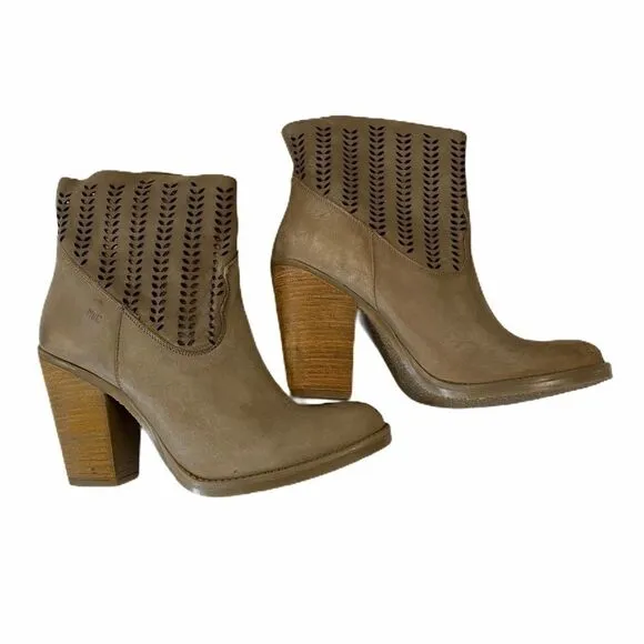 Musse &amp; Cloud Tan Avaly Laser Cut Ankle Boots