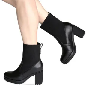 NAKED FEET black Survival mid-shaft boots, size 7.