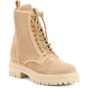 Napoleoni Suede Perforated Boots Sz 38