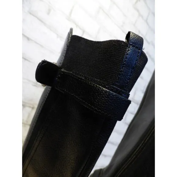 Naturalizer Black Textured Leather June Riding Boots 6 NEW