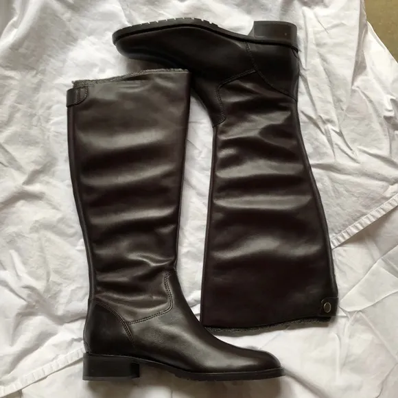 Naturalizer brown leather riding boot zipper 10