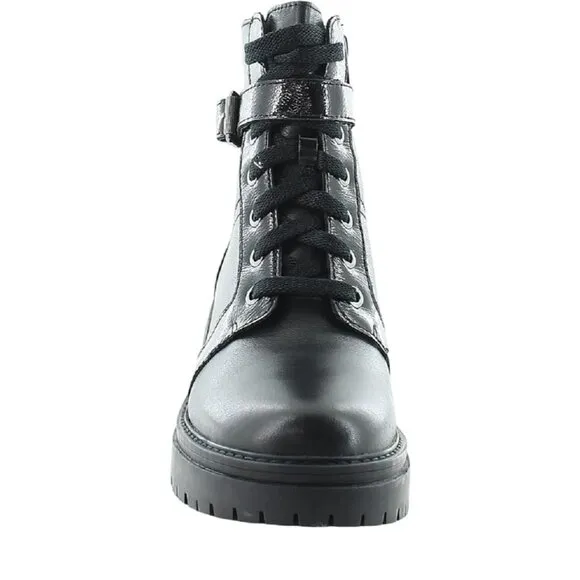 Naturalizer Jac Leather Ankle Combat &amp; Lace-Up Boots Women's Black Size 8.5M
