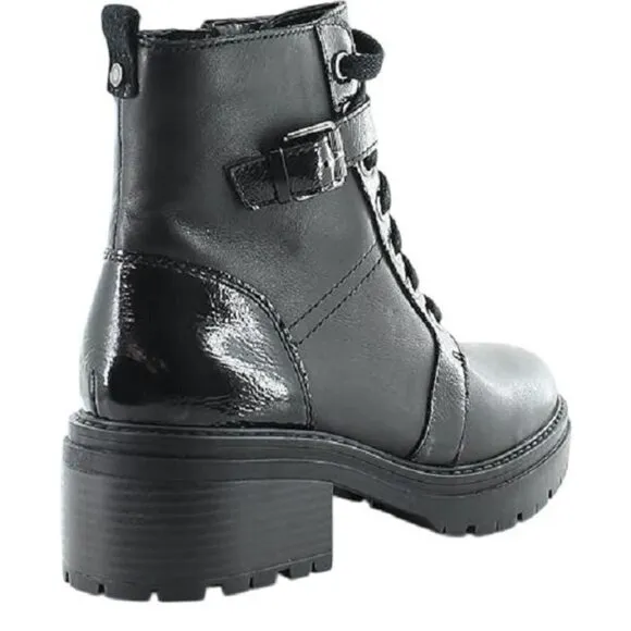 Naturalizer Jac Leather Ankle Combat &amp; Lace-Up Boots Women's Black Size 8.5M