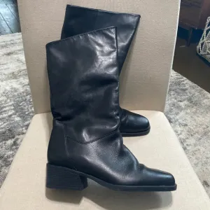 NATURALIZER Leather Black Tall womens boots 9 13” fit 4u system 9m