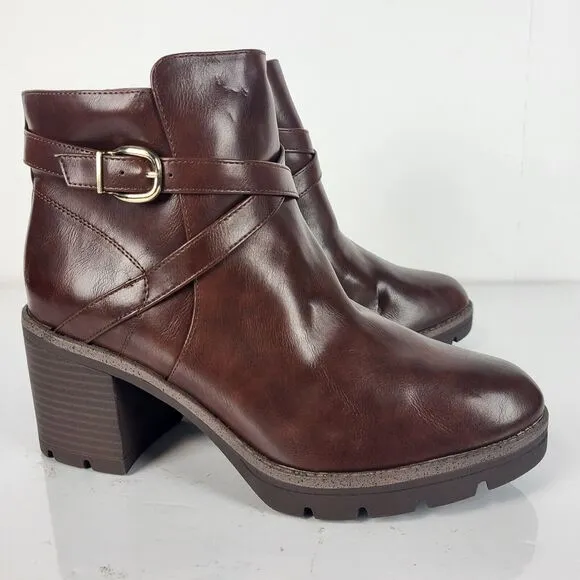 Naturalizer Madalynn Buckle Ankle Boots water Repellent 10W