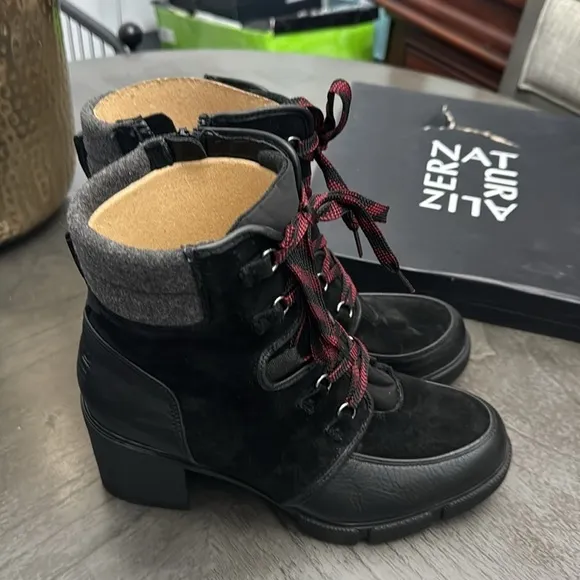 NATURALIZER Myla Womens Leather Cold Weather Combat Boots