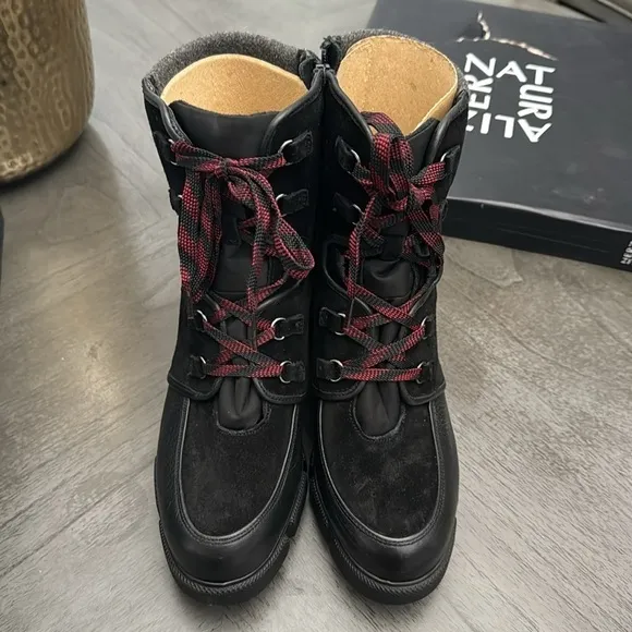 NATURALIZER Myla Womens Leather Cold Weather Combat Boots
