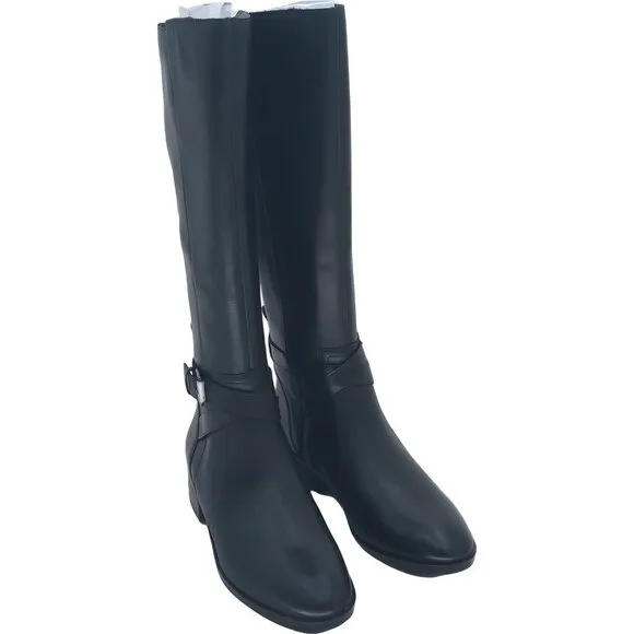 Naturalizer Women's Rena Black Leather Riding Boots Size 6M 36 EU