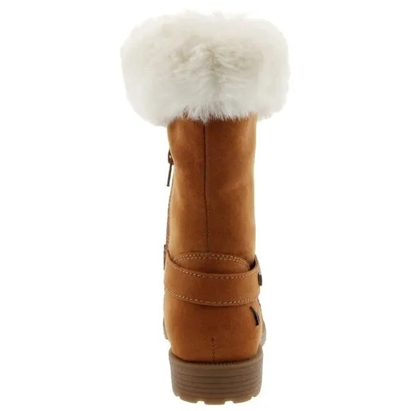 NAUTICA Girls Warm Boots-Cold Weather Fashion With Sherpa Fur Size 5 # B-34