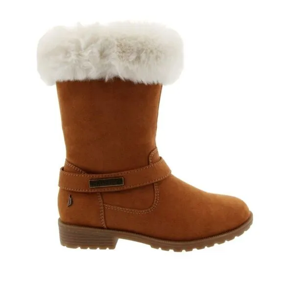 NAUTICA Girls Warm Boots-Cold Weather Fashion With Sherpa Fur Size 5 # B-34